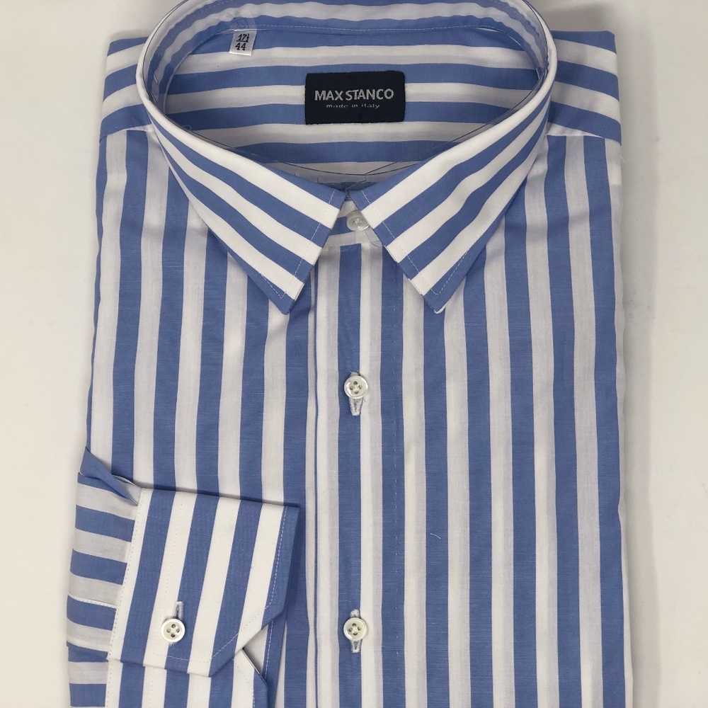 Max Stanco NIB  White&Blue Dress Shirt